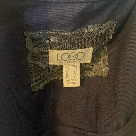 LOGO Lori Goldstein Jacket Size 30W Purple Lace Coat Rayon Lightweight Cardigan - Picture 7 of 7